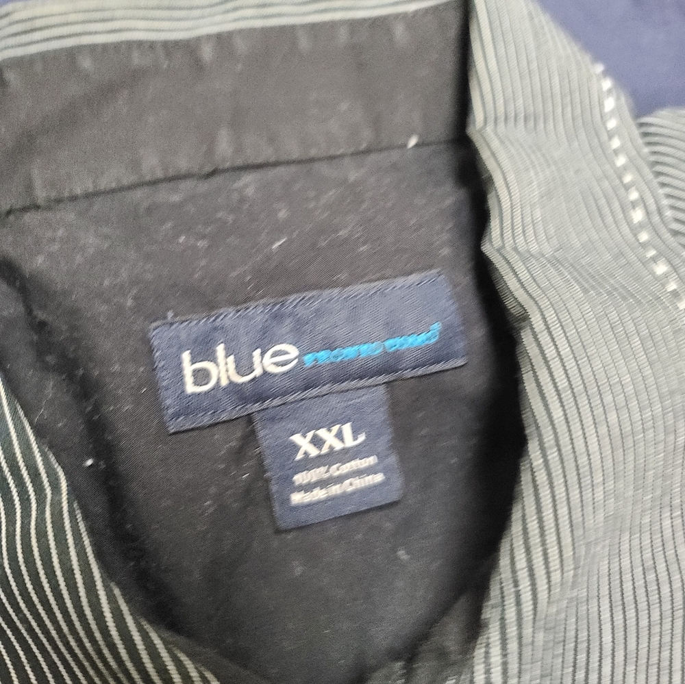 Blue Pronto Uomo Men's Black and Blue Embroidered Shirts Lot Of 2 Shirts - Picture 4 of 6